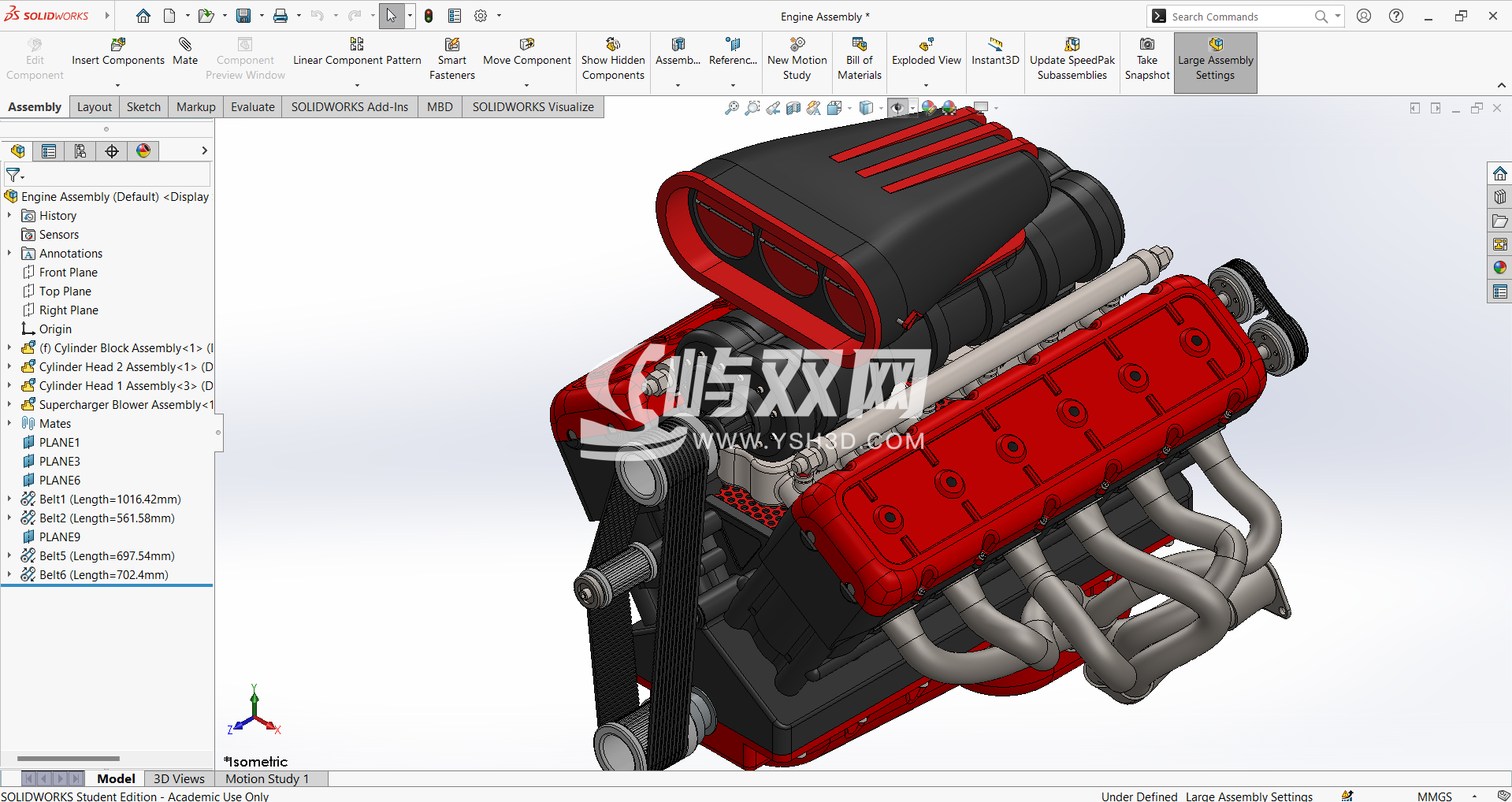 V12 Engine Model十二缸发动机